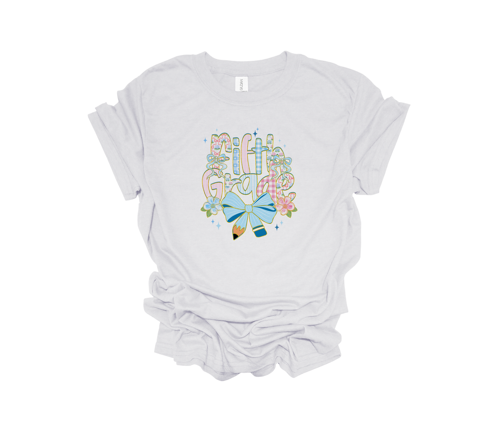 School Grades Pencil Bow Blue