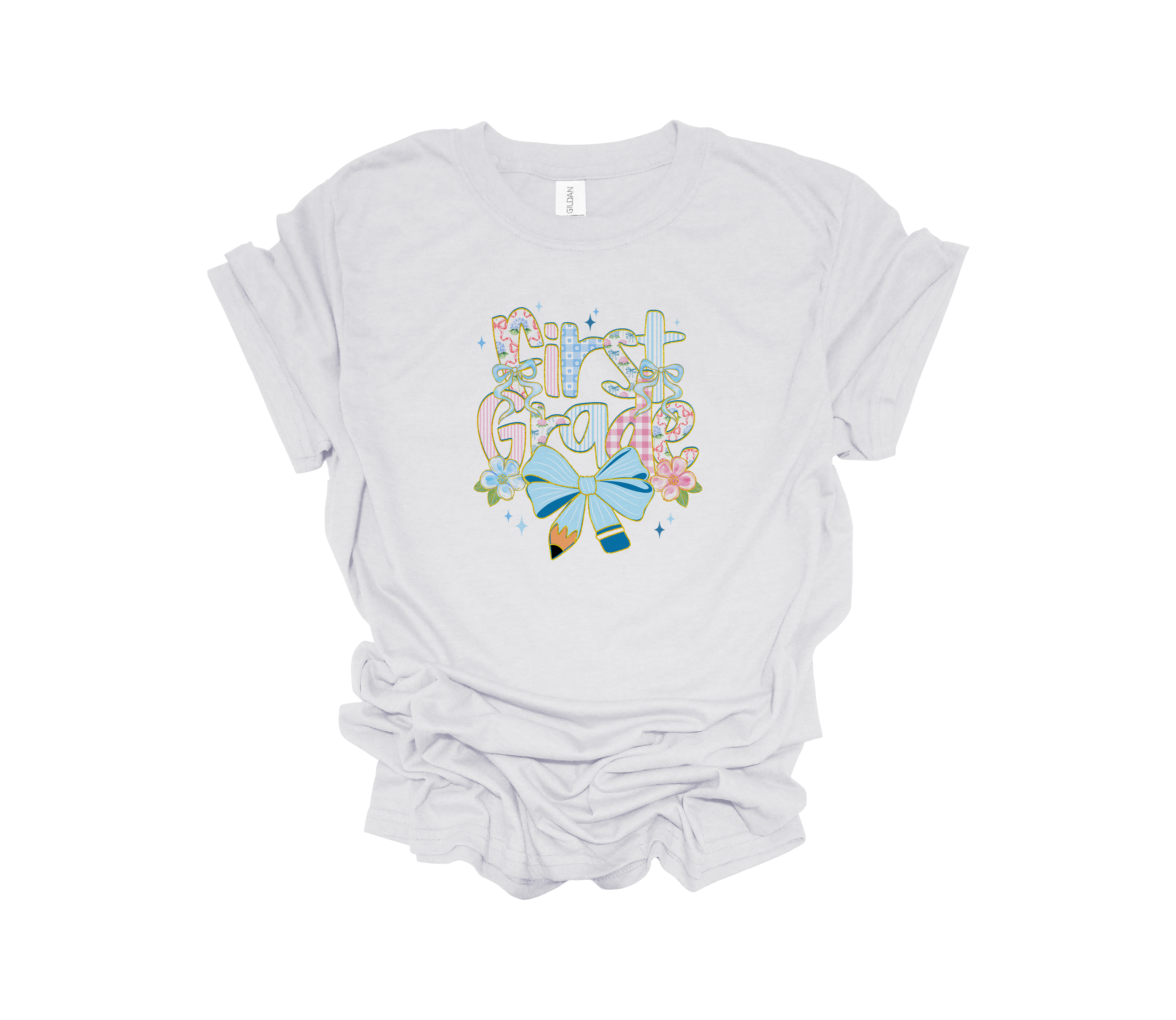 School Grades Pencil Bow Blue